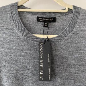 NWT | Banana Republic | Grey Washable Merino Crew-Neck Sweater